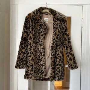 Abercrombie & Fitch Leopard Faux Fur Jacket